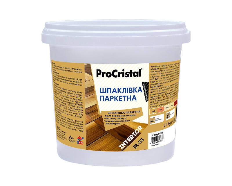 

Шпатлевка акриловая ІРКОМ ПАРКЕТ IP-33 дуб 1,5кг