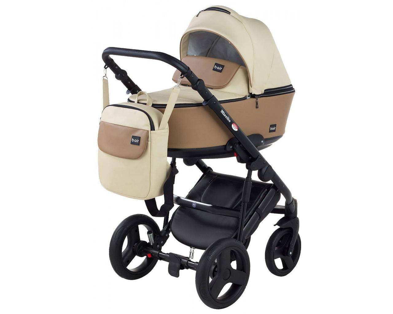 

Коляска 2в1 Bair Mirello кожа 100% (Колір світло-беж-темний)