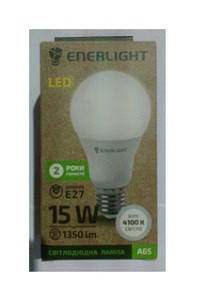 

Стандарт Лампа светодиодная ENERLIGHT A65 15Вт 4100K E27