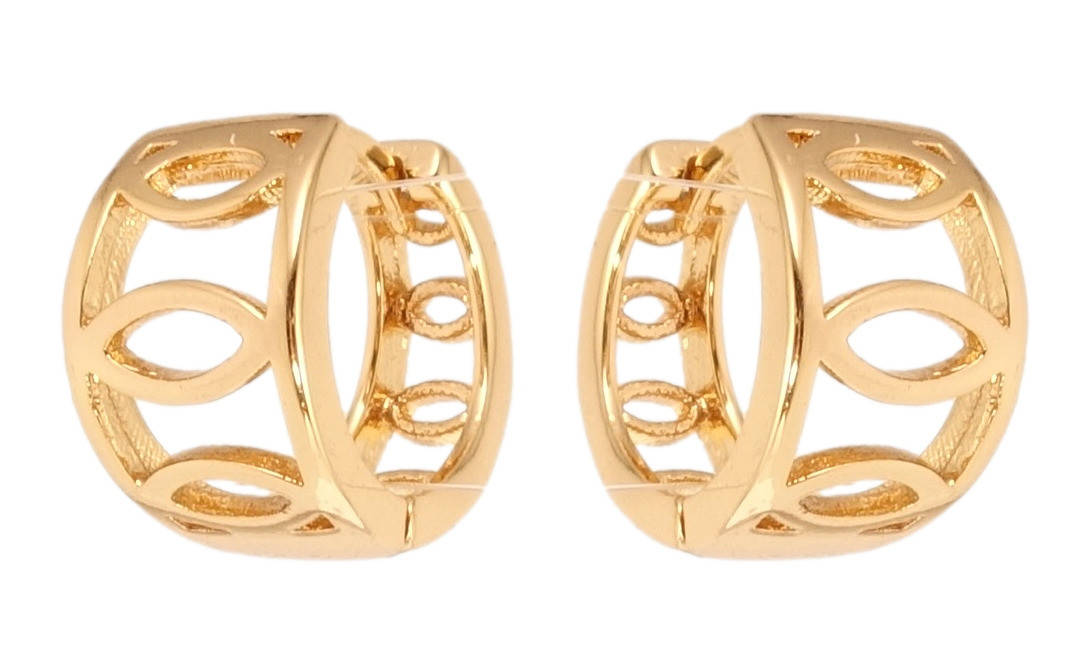

Серьги Xuping Позолота 18K колечки "Декоративный резной орнамент"
