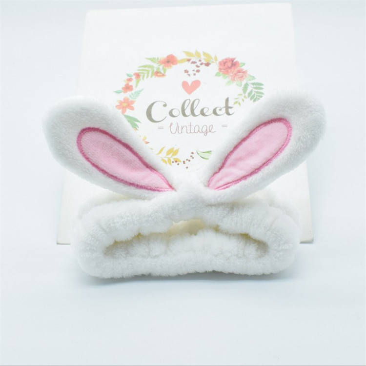 

Махровая повязка для волос Зайчик белая, Белый