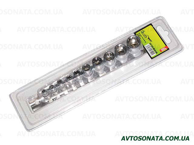 

Набор головок 10пр. внешний торкс 1/4"DR E4-E18 блистер Alloid