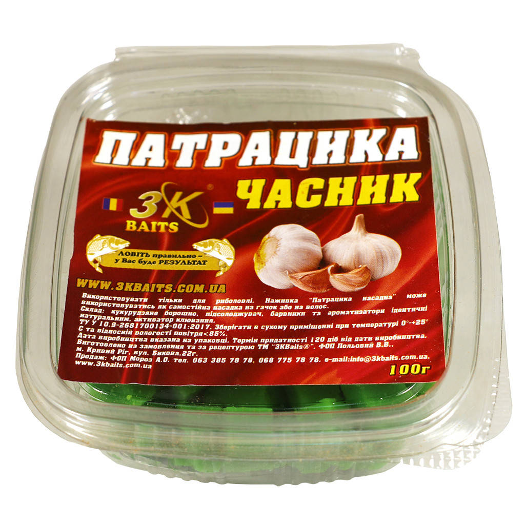 

Патрацика насадочная 3k Baits Чеснок 100г