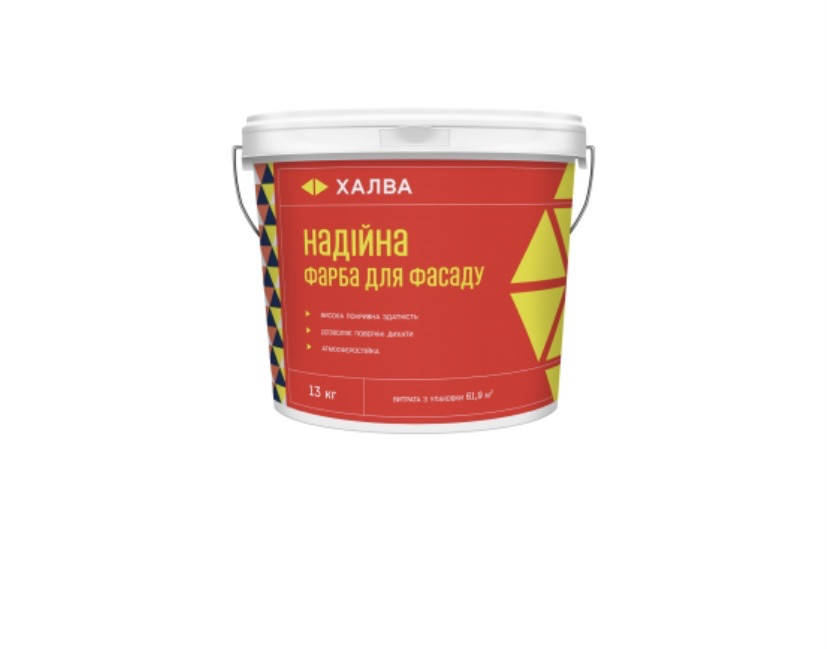 

Краска фасадная Халва Белая 13 кг, Белый