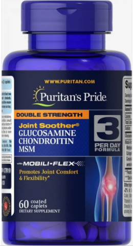 

Глюкозамин хондроитин и МСМ, Double Strength Glucosamine, Chondroitin MSM, Puritan's Pride, 60 капсул