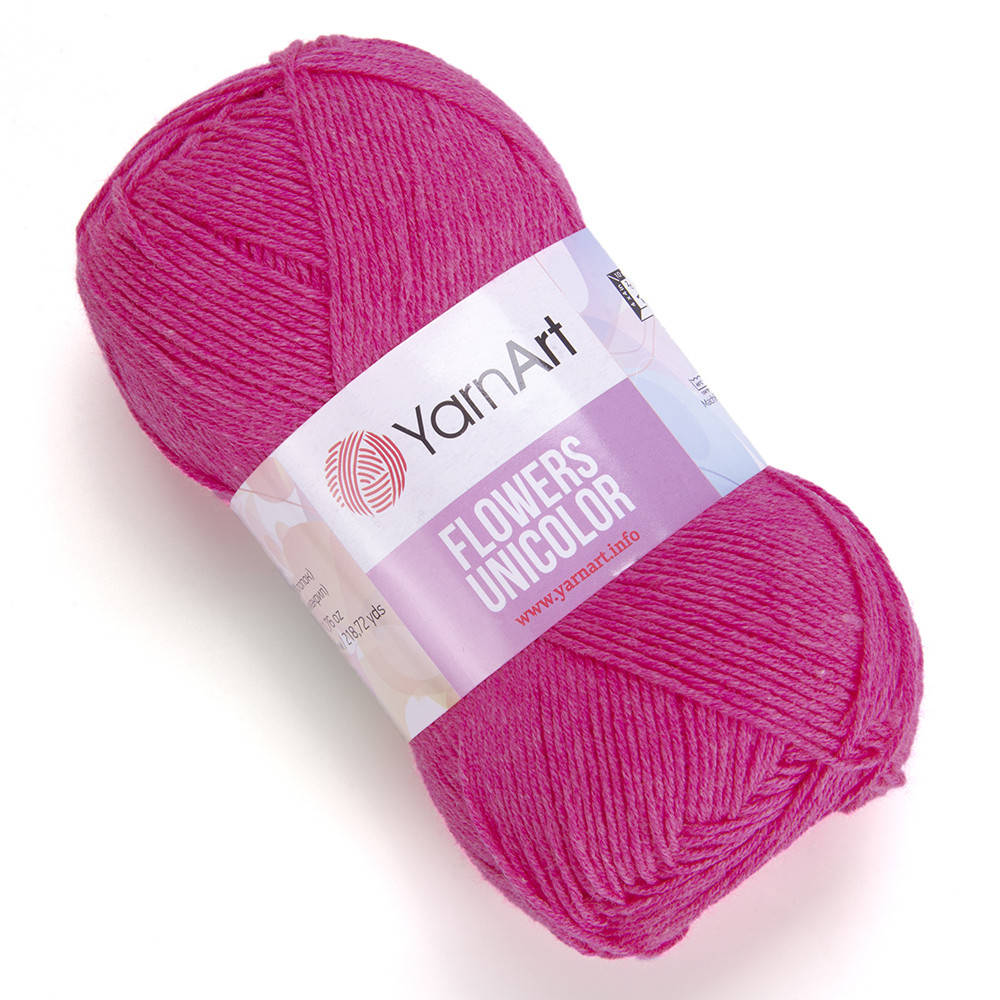 

YarnArt Flowers Unicolor (ЯрнАрт Фловерс Униколор) № 739 фуксия (Пряжа коттон, нитки для вязания)