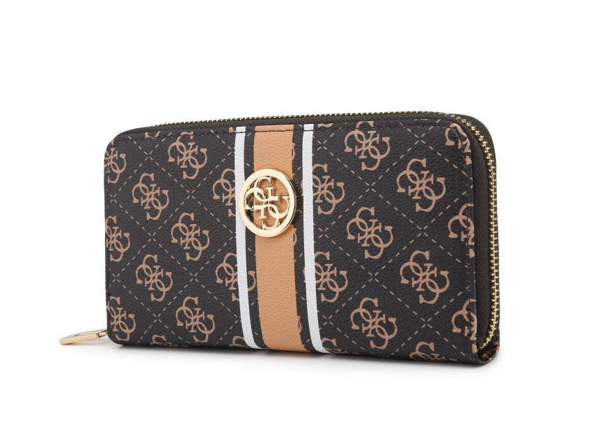 

Женский кошелек на молнии Guess (758019) brown big, Коричневый