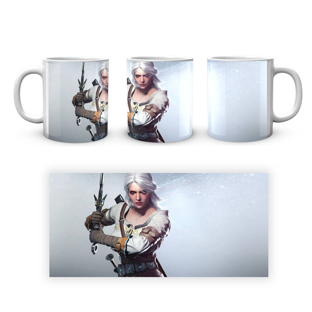 

Кружка GeekLand The Witcher Ведьмак Цири С мечом TW.02.367, Белый