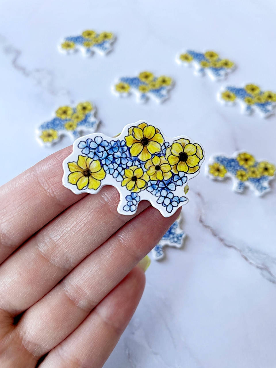 

Серединка "Украина в желтых и голубых цветах", 40х28 мм, матовая