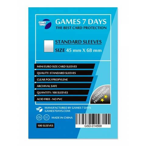 

Протекторы для карт Games 7Days (45*68 мм, 100 шт.) (Standart)