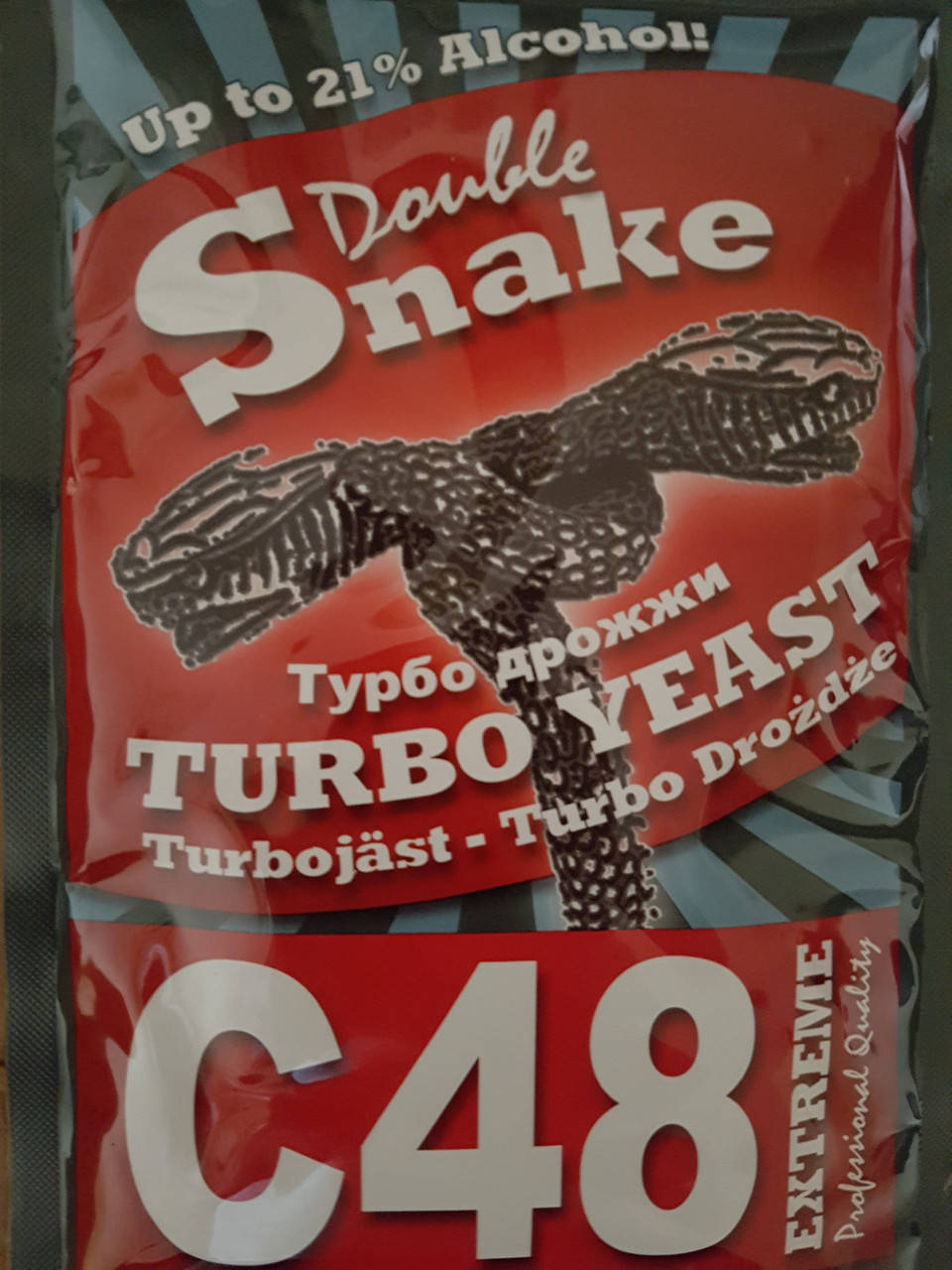 

Сухі Турбо дріжджі Double Snake C48 Extreme