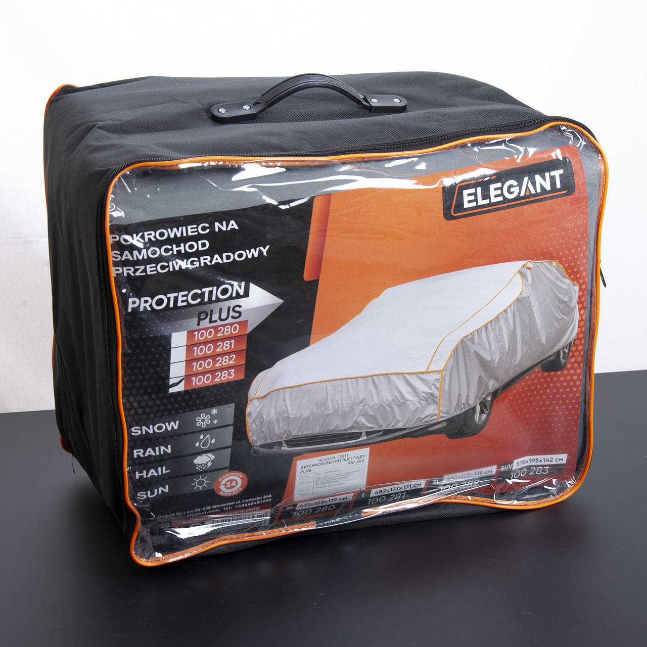 

Тент на авто Elegant "XL" Защита от града 100 282 510x178x119см EVA+PP Cotton, Серый