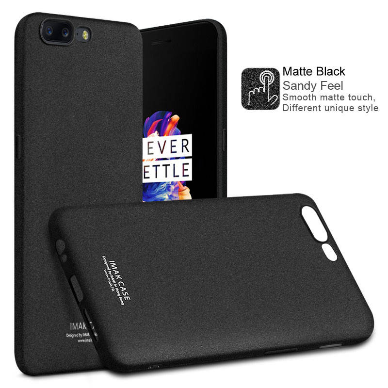 

Тонкий матовый чехол для Oneplus 5 Черный силиконовый IMAK + пленка в подарок