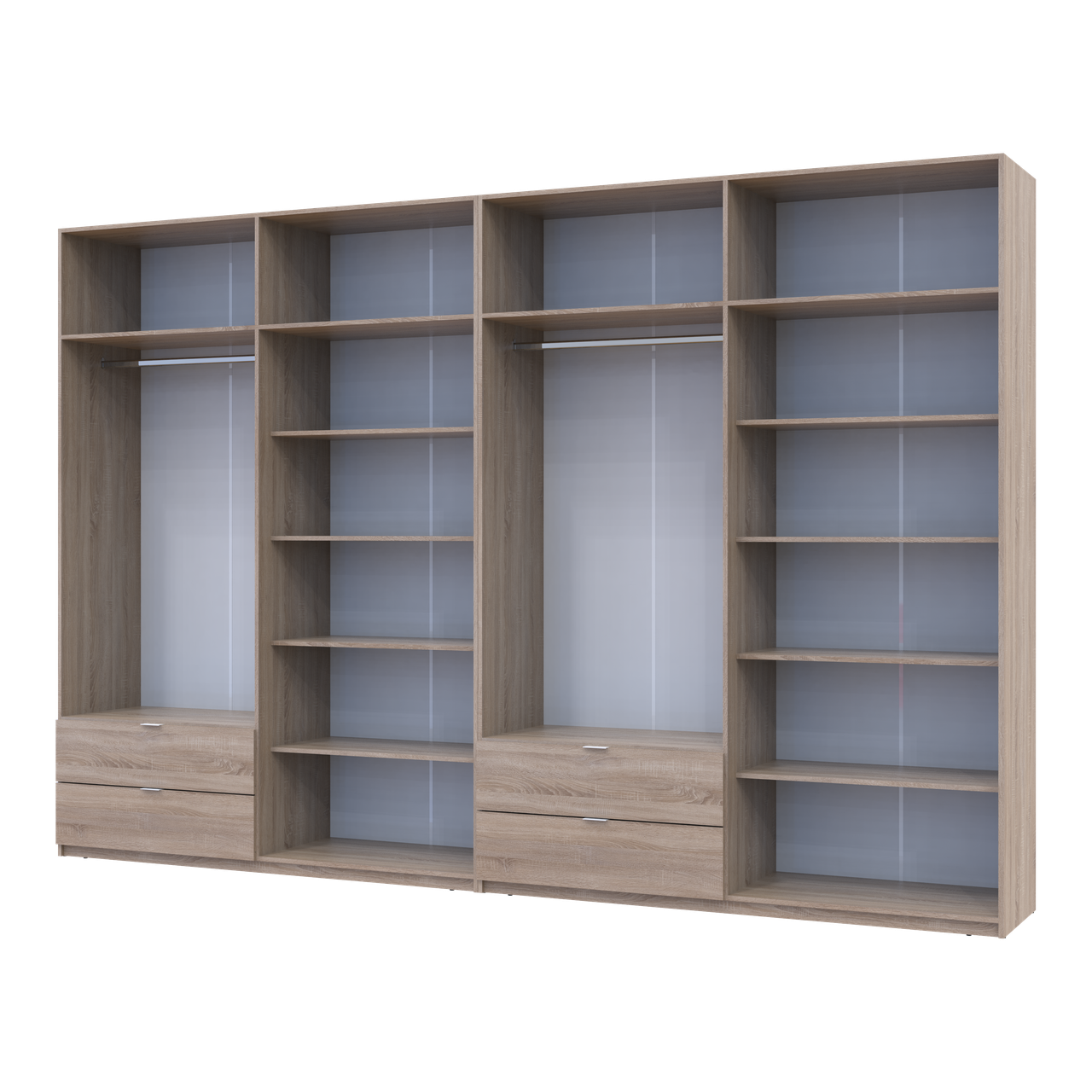 Розпашна Шафа для одягу Doros Лукас Дуб сонома 4+4 ДСП 360х50х240 (42005143) 3