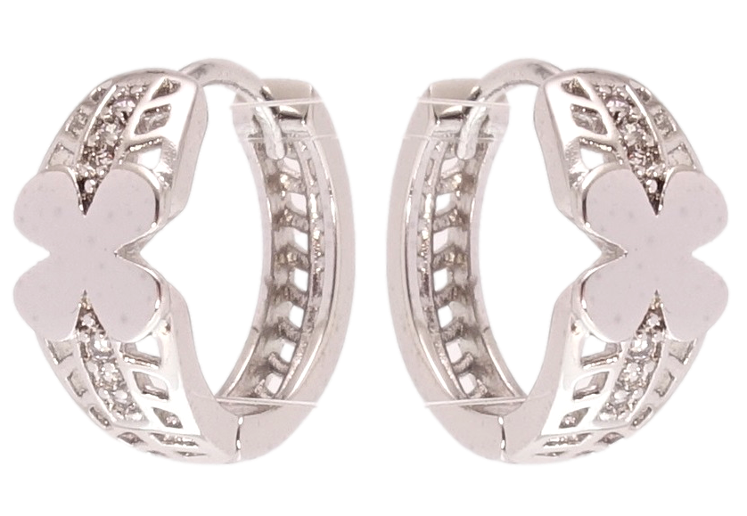 

Серьги Xuping Родий колечки "Орнамент цветочки с цирконием"