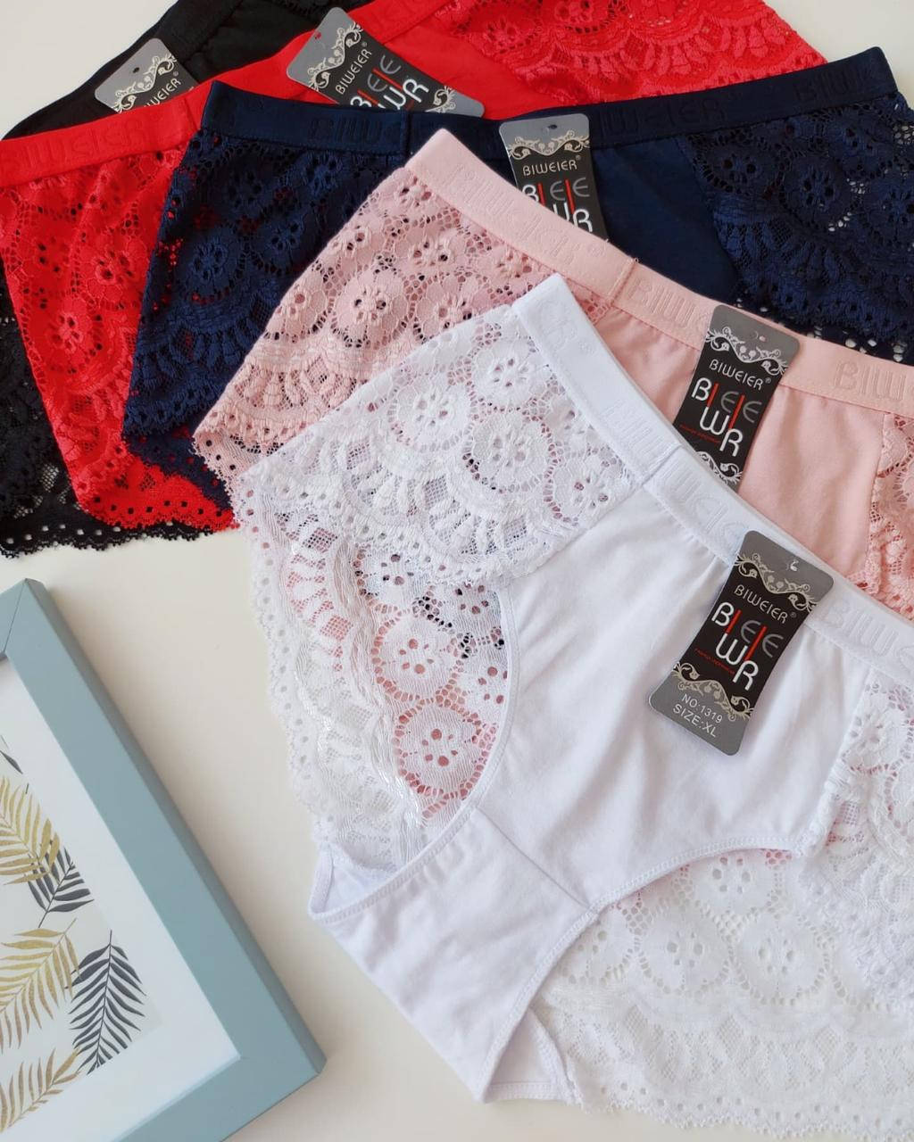 

Т1319 Жіночі трусики з бавовни з мереживом, Разные цвета