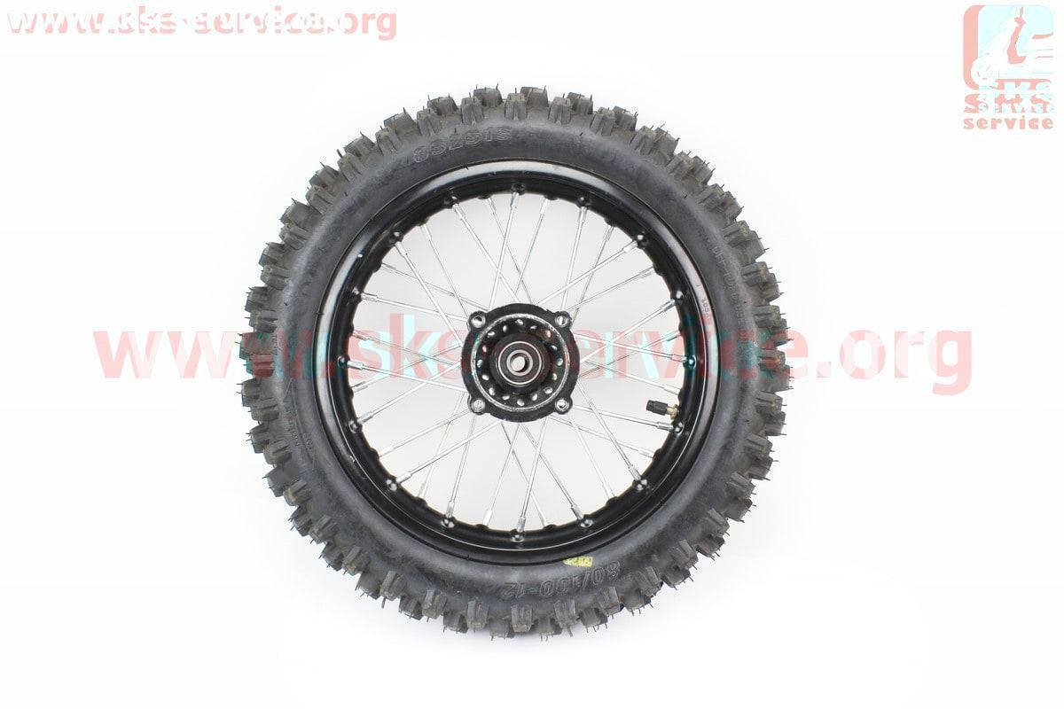 

Колесо заднее спицованное с шиной в сборе 80/100-12 3,00-12