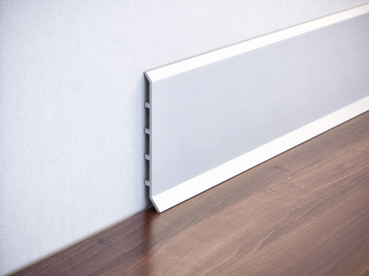 

Плинтус накладной алюминиевый высотой 60 мм. Р-3-60А, Серебристый