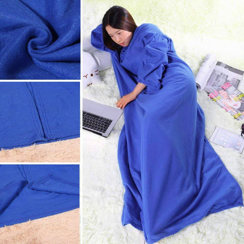 

Плед с рукавами 140x190 см Snuggie Синий / Согревающее флисовое Одеяло-плед с рукавами