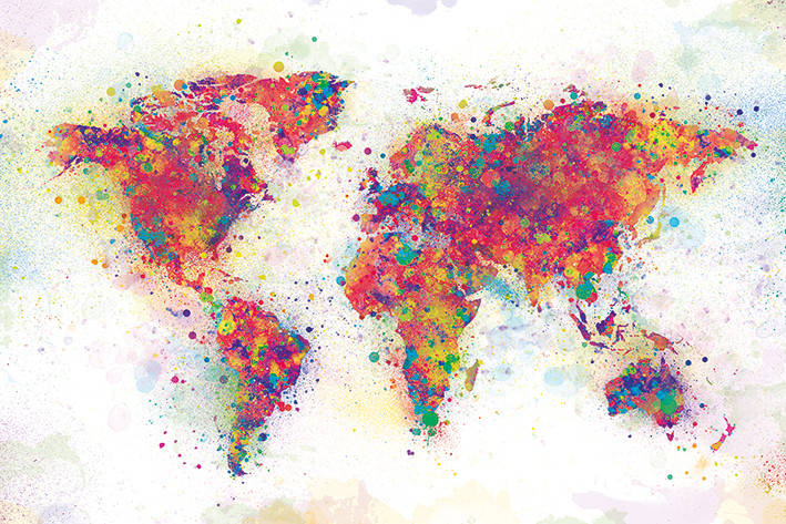 

Постер плакат "Карта Мира (Цветная) / World Map (Colour Splash)" (ps-00238)