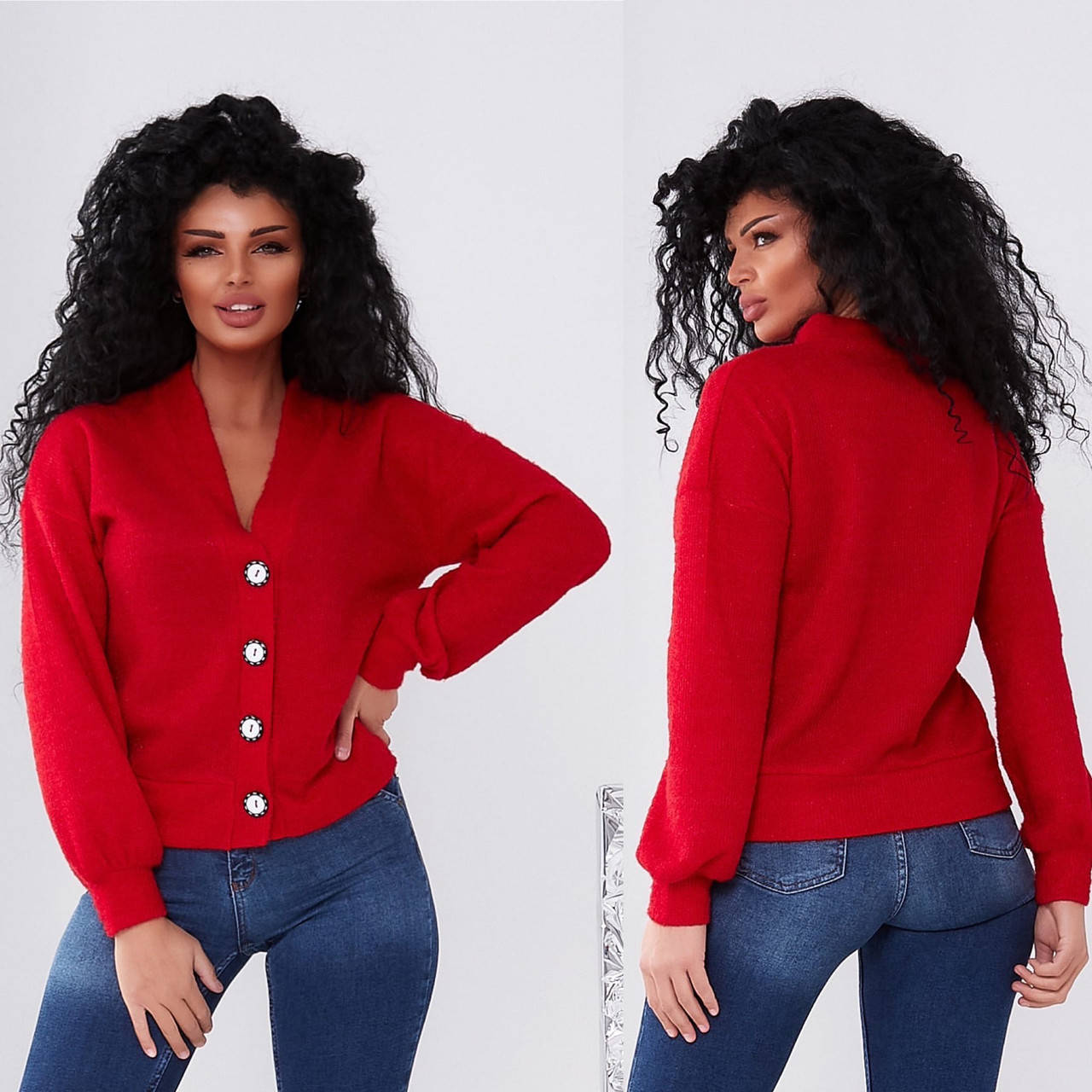 

Женская тёплая кофта кардиган