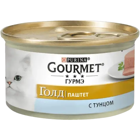 

Purina Gourmet Gold Пурина Гурмет Голд консервированный корм паштет с тунцом для кошек,, 85 гр.