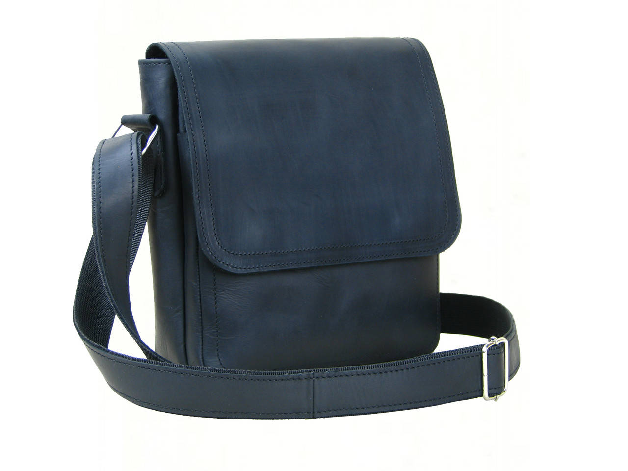 

Мужская кожаная сумка планшет через плечо c декоративной строчкой 23*20*7 см черная, Черный