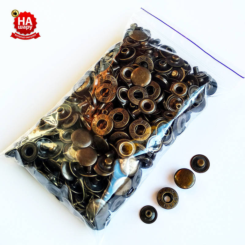 

Кнопки для одежды Alfa 15мм. Кнопки для курток, Антик (100шт)