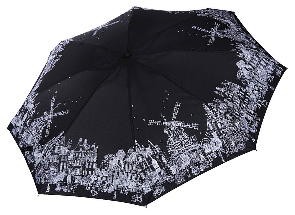 

МІНІ парасолька Три Слона чорна ( механіка )