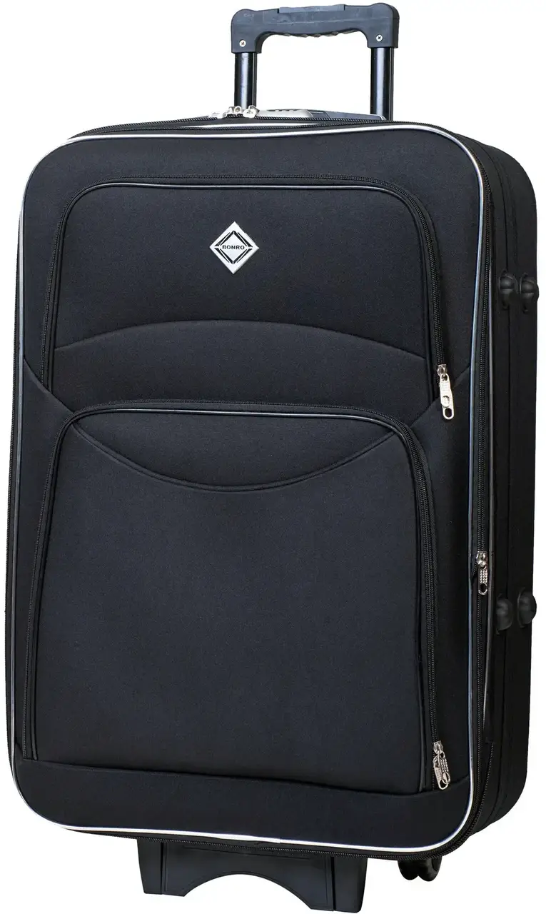 

Чемодан дорожный текстильный на колесах Bonro (Бонро) Style (маленький) черный (10011900)