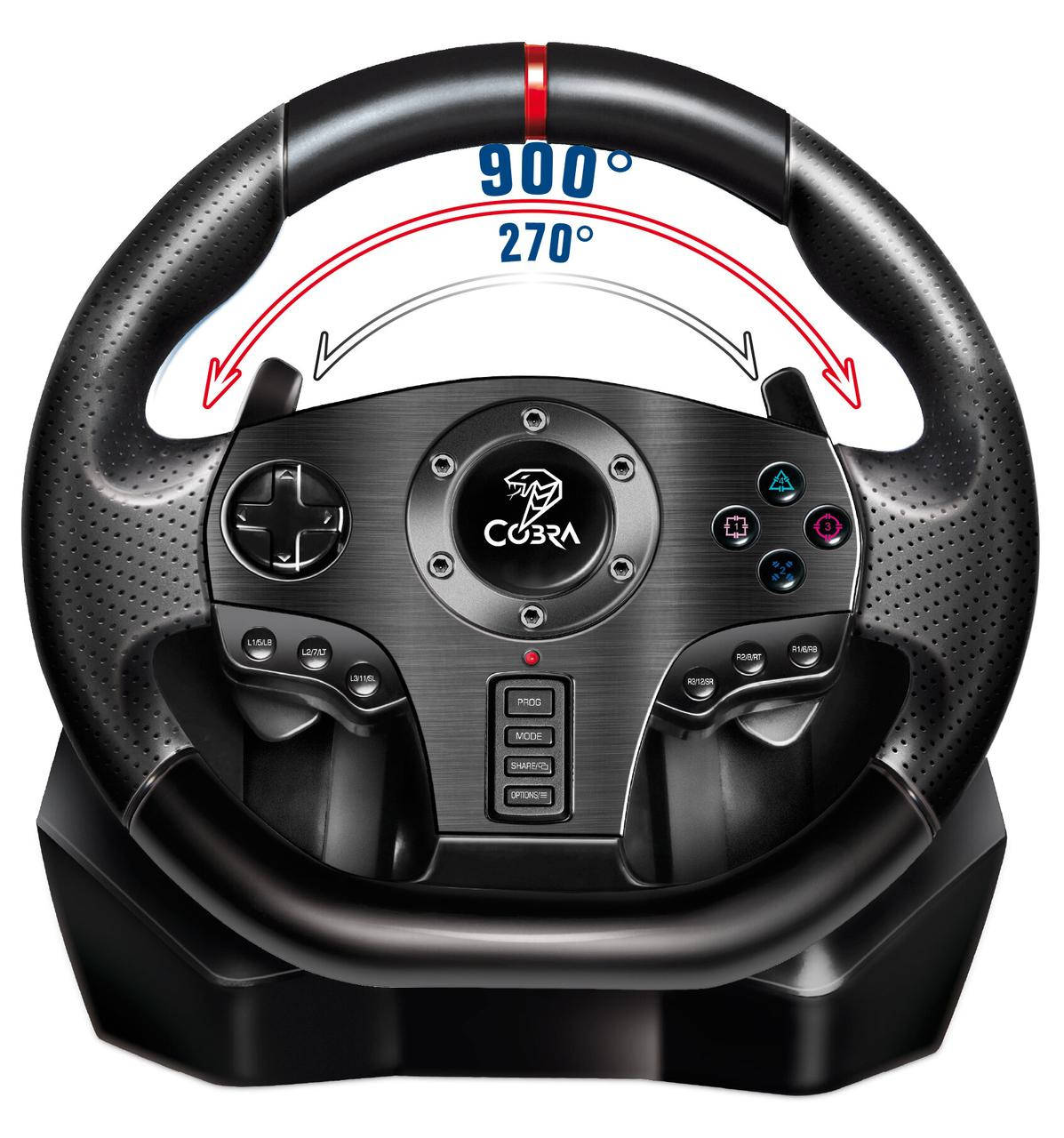 

Кермо COBRA Rally GT900 (ПК / PS3 / PS4 / XBOX 360 / XBOX ONE / SWITCH), Черный