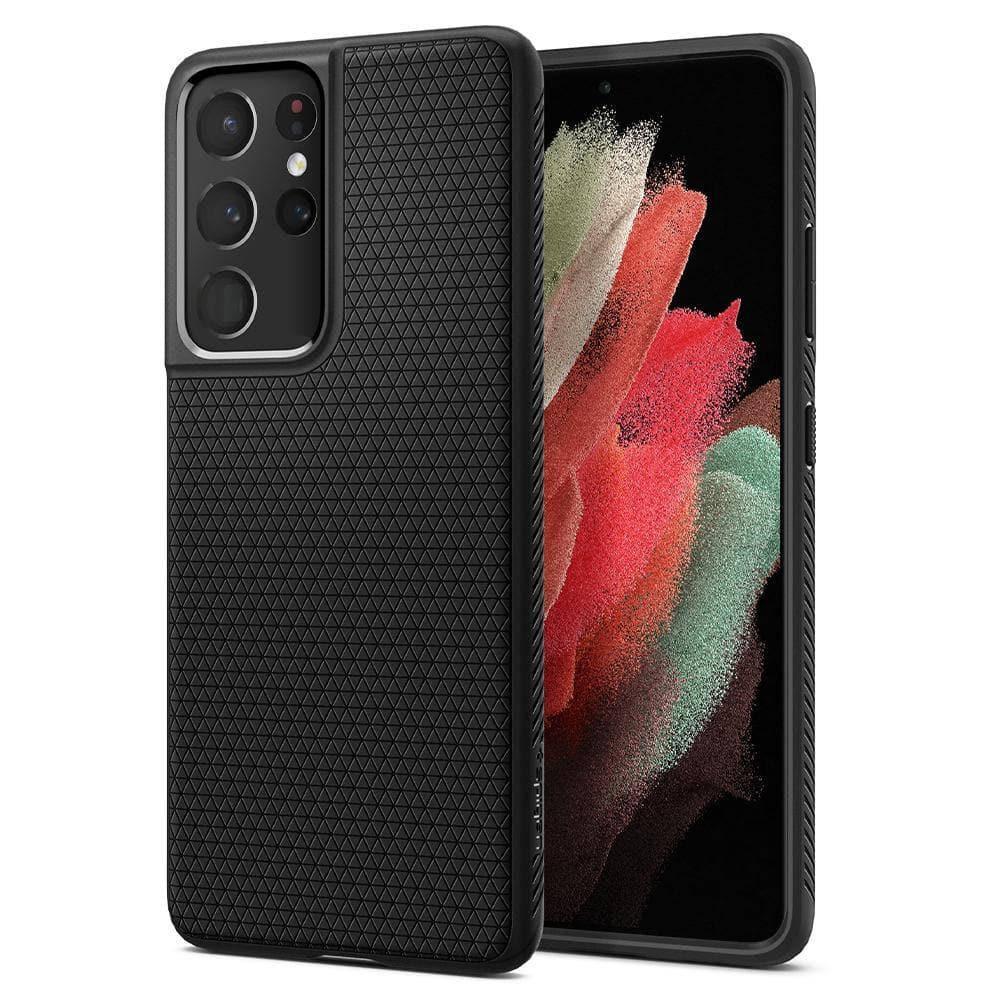 

Ударопрочный чехол Spigen Liquid Air для Samsung Galaxy S21 Ultra, Черный