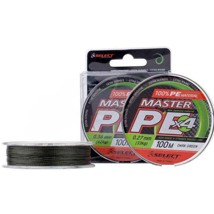 

Шнур Select Master PE 100m 0.32 мм 37кг темн.-зел., Темно-зеленый