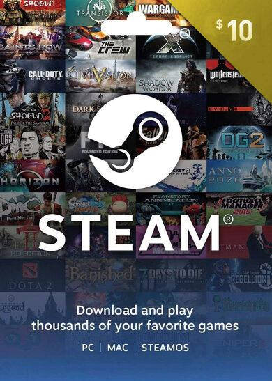 

Подарочная карта Steam Gift Card на сумму 10 usd (Регион Украина)