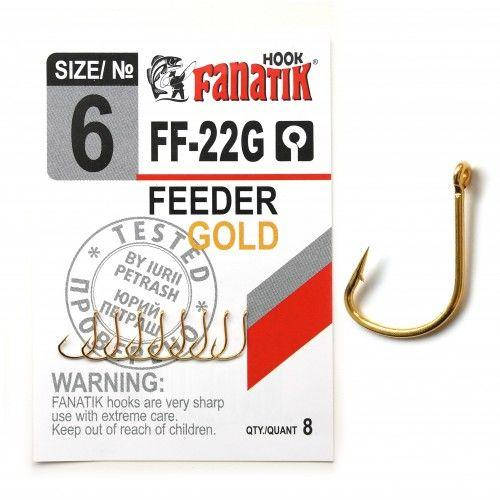 

Крючок одинарный Fanatik FEEDER GOLD FF-22G №6 (8шт)