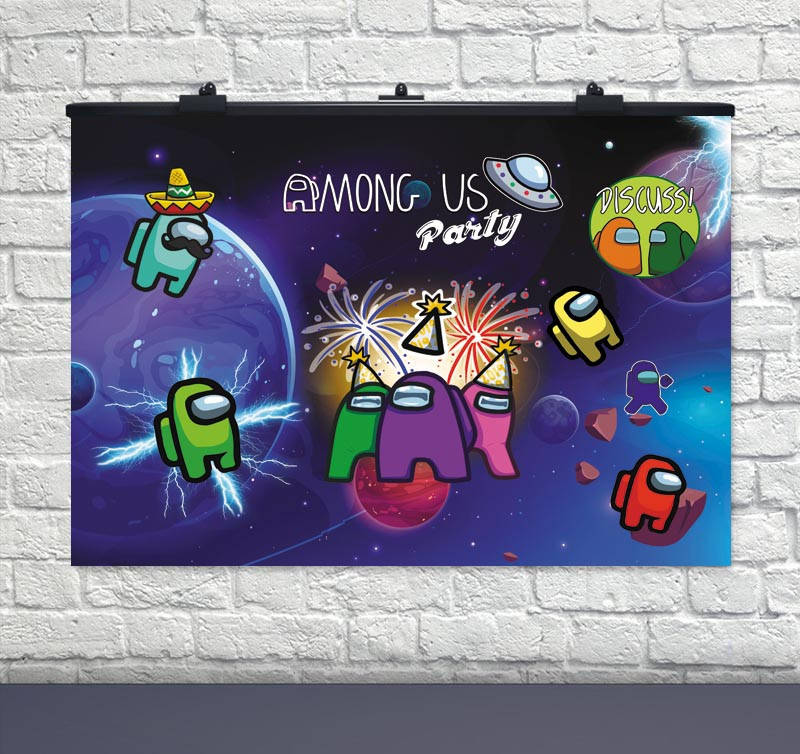 

Плакат для праздника Among us party 75×120см