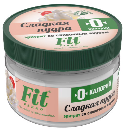 

Сахарозаменитель сладкая пудра на эритрите ФитПарад со Сливочным вкусом (160 грамм)