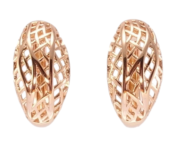 

Серьги Xuping Позолота РО колечки "Резной решетчатый орнамент"