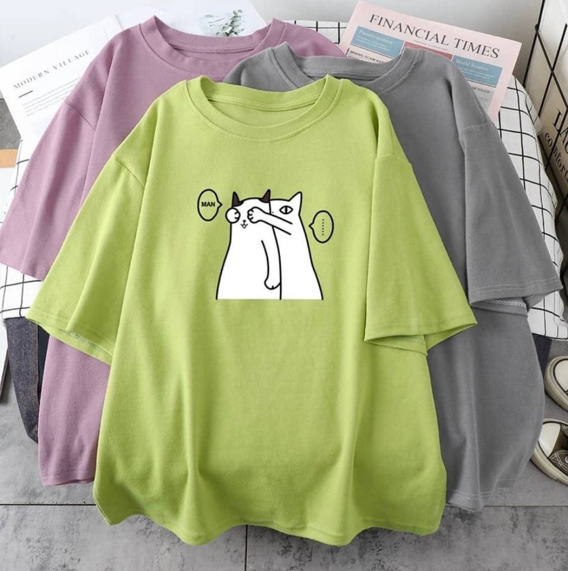 

Женская футболка свободного кроя oversize «Кото Лав»