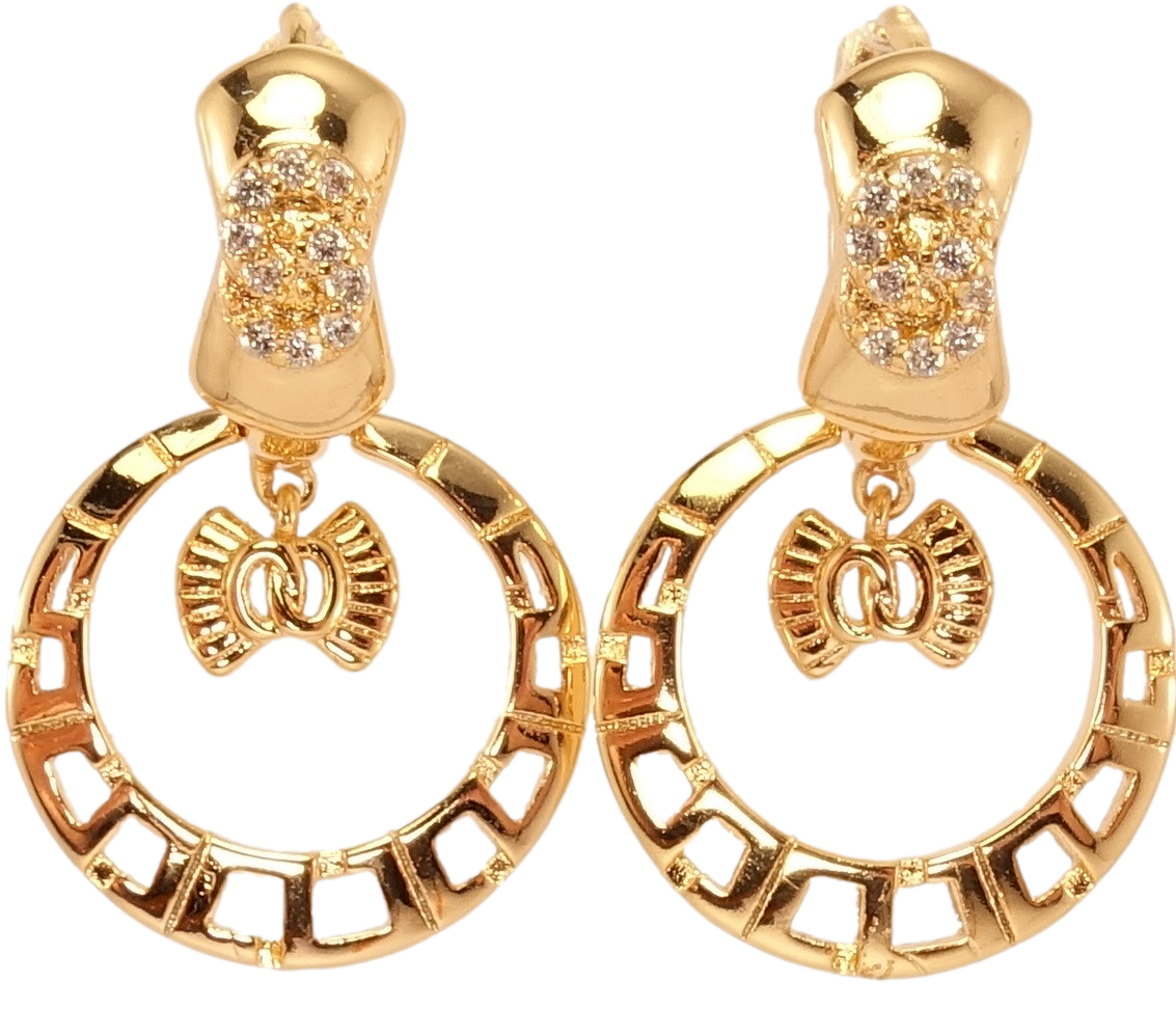 

Серьги Xuping Позолота 18K висюльки "Резные круги с бабочками"