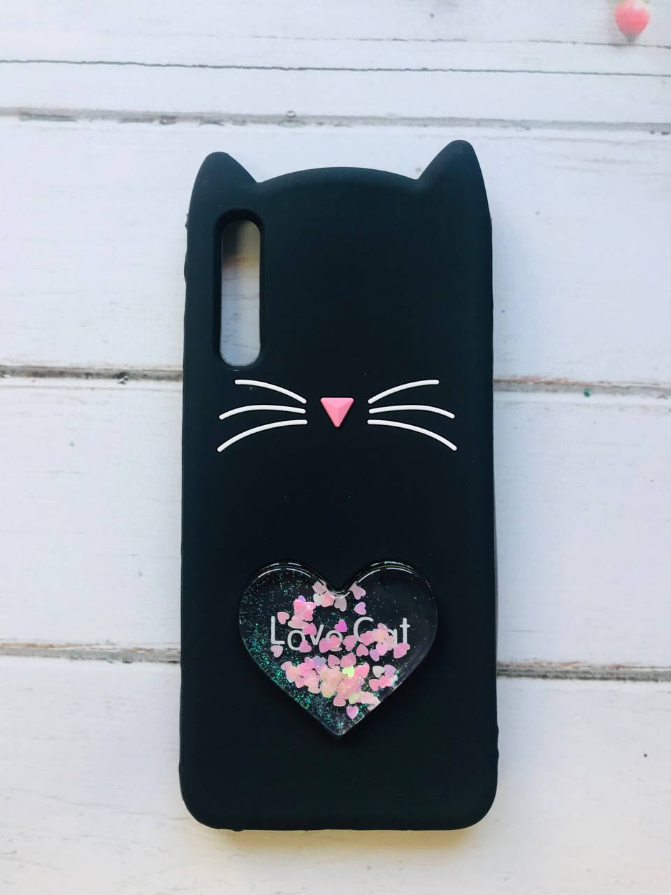 

Чехол силиконовый 3D Case с переливающимися блёстками для Samsung Galaxy А50 (2019) А505 Кот чёрный, Черный