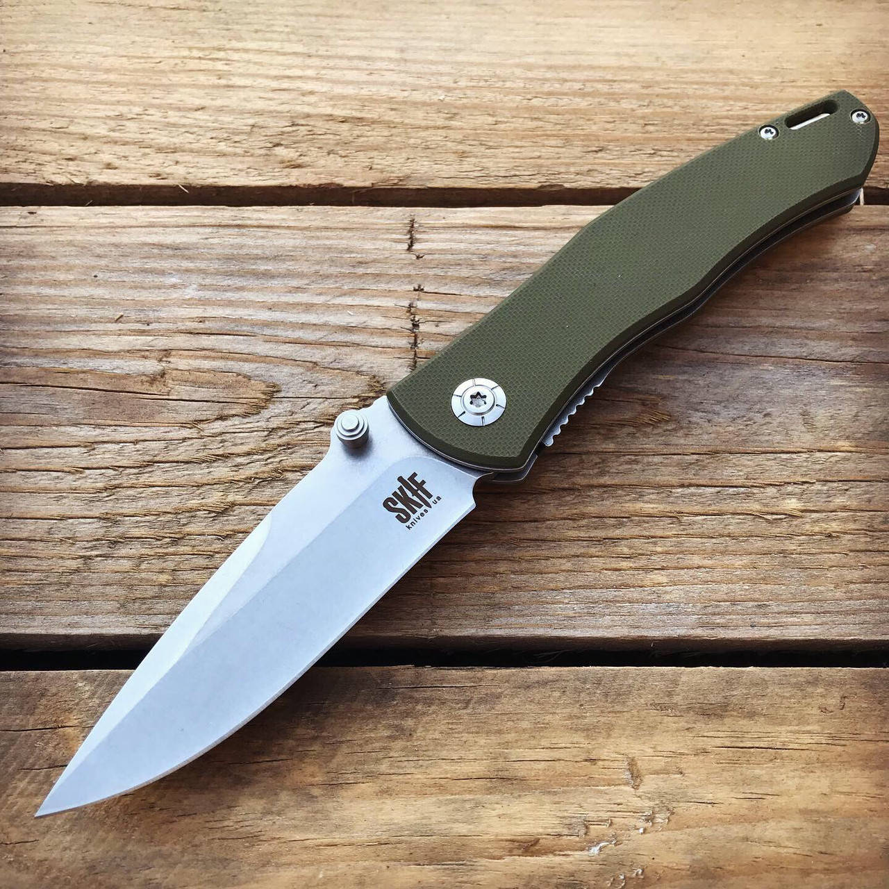 

Нож складной SKIF Swing Olive (8Cr14MoV Steel), Оливковый