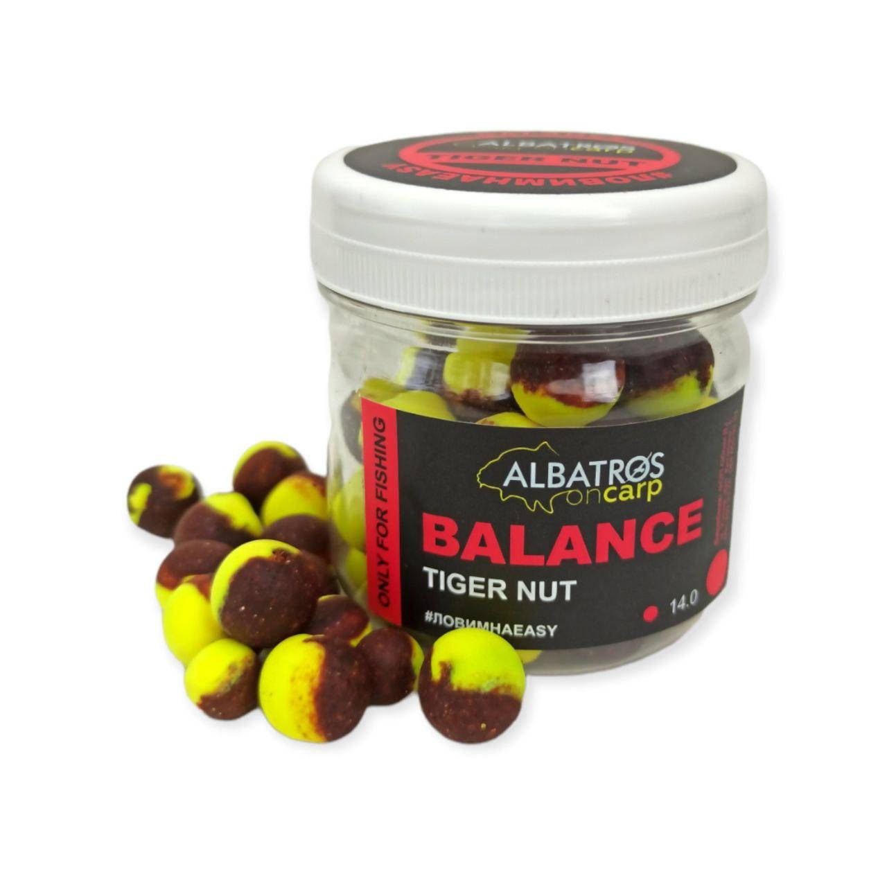 

Бойлы насадочные Duо Balance Tiger Nut (Тигровый Орех) "Albatros on Carp" 14mm