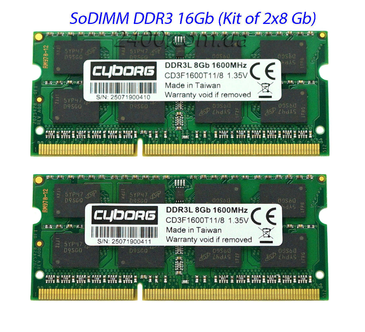 

SoDIMM DDR3L 16Gb оперативная память для ноутбука 1600MHz 1.35v 16384MB (CD3F1600T11/16) PC3L-12800