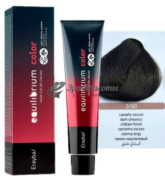 

Крем-краска для волос 3/00 темно-каштановый Erayba Equilibrium Hair Color Cream, 120 мл