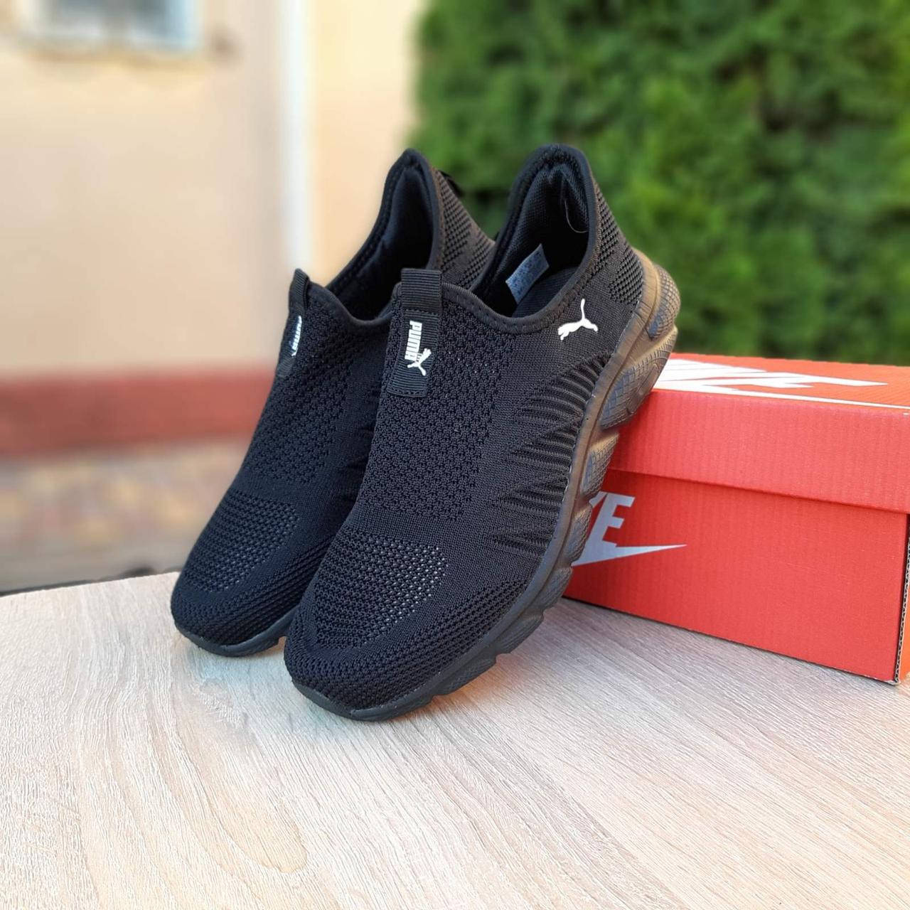 

Кроссовки тапки летние мокасины черные сетка женские PUMA купить недорого., Черный