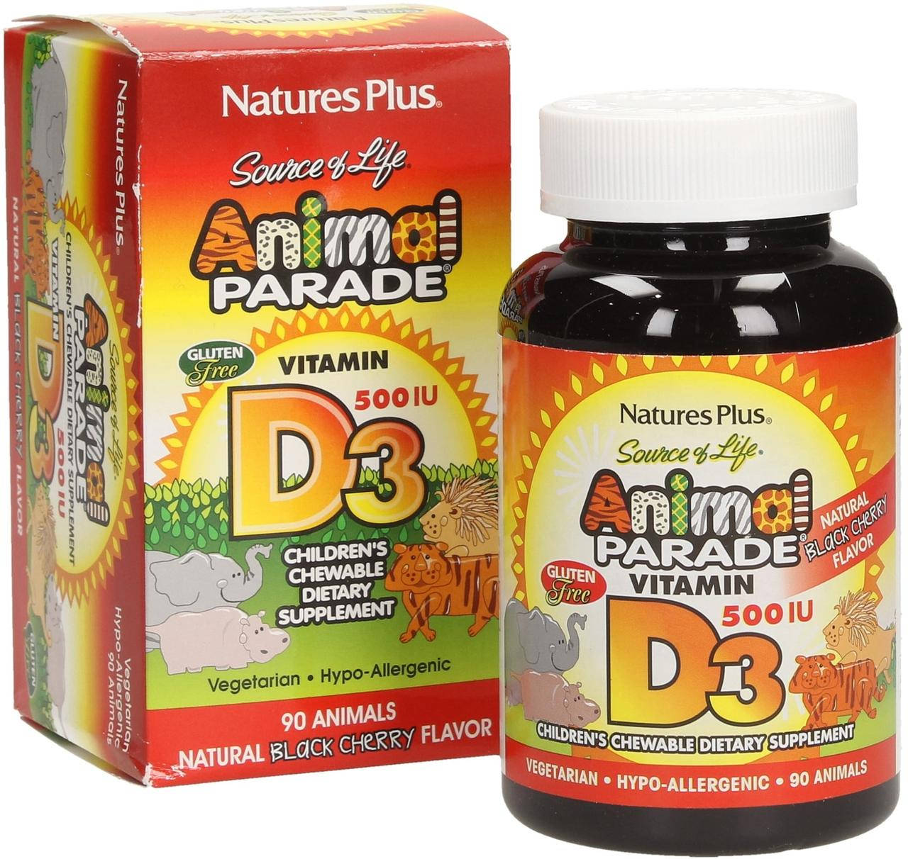 

Вітамін Д3 для дітей Nature's Plus Animal Parade Vitamin D3 500 IU 90 Animals