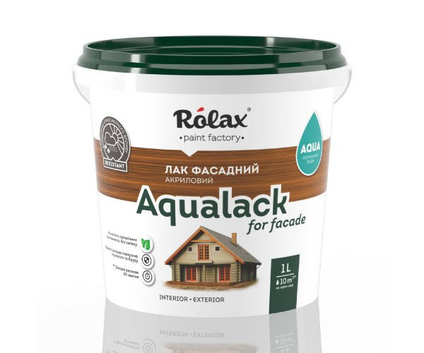

Лак фасадный акриловый Rolax AQUALACK FACADE матовый 1 л 8513