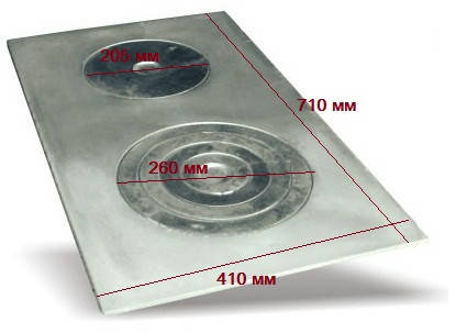 

Плита 2-х конфорна, 18 кг, 410x710 мм