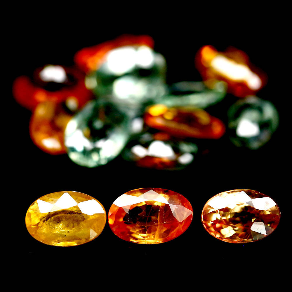 

Натуральный мультицветной Сапфир овал 6.0x4.0 - 6.2x4.1мм 0.56ct, Разные цвета